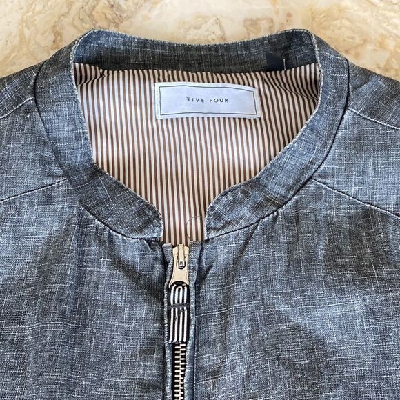 Five Four 100% Linen Chicago Flight Bomber Jacket - Picture 2 of 10